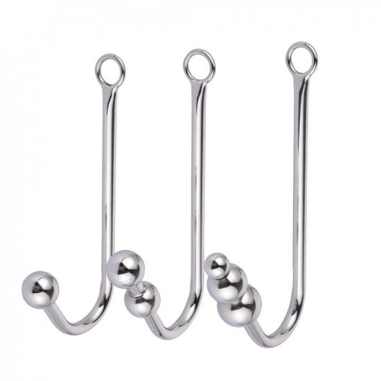 stainless steel anal hooks with beads