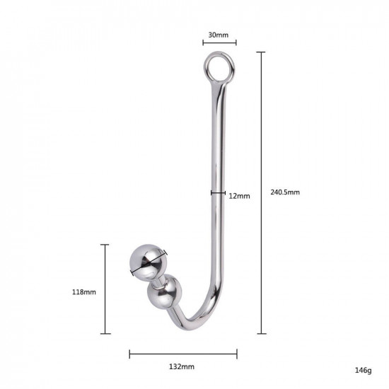 stainless steel anal hooks with beads