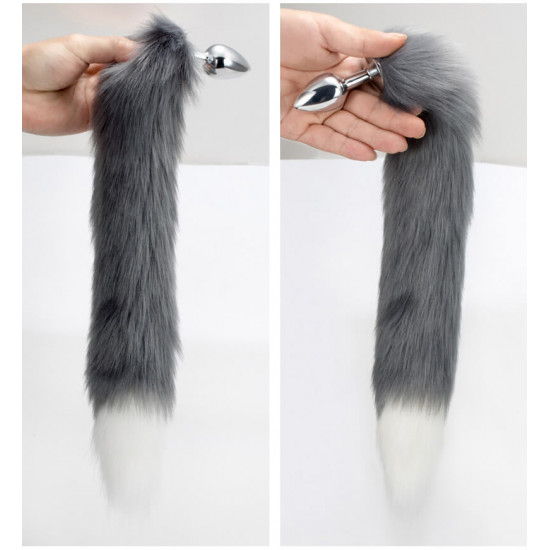 stainless steel faux wolf tail for women men