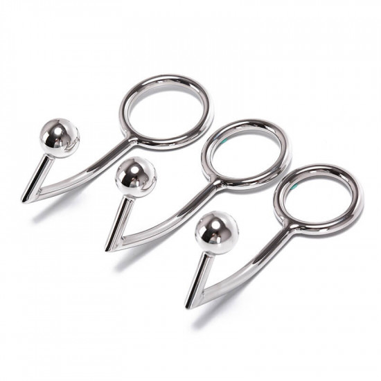 stainless steel metal anal hook with penis ring