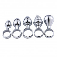 stainless steel pull ring anal plug for anal play