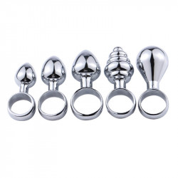 stainless steel pull ring anal plug for anal play