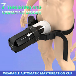 strap on male masturbator - thrusting pocket pussy adult stroker blowjob sex toys for men