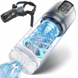 strapon adult stroker blowjob machine - harness sucking male masturbator penis massage vibrator