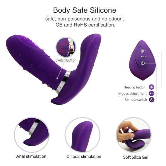 strong vibration heating dual motors vibrator wearable waterproof toy