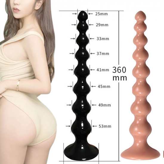 super long soft big anal beads with suction cup for prostate massaging