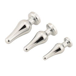 tapered steel anal jeweled kit (3 piece)