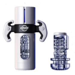 telescopic sucking male masturbator - realistic pocket pussy adult stroker with handles