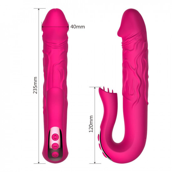 telescopic rotation dildo g-spot clitoris sucker vibrator