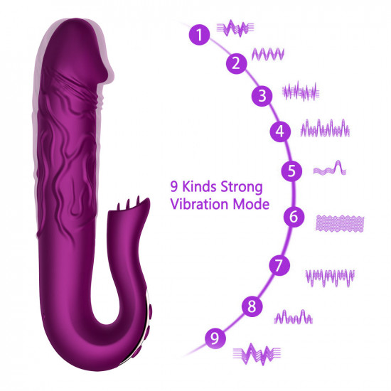 telescopic rotation dildo g-spot clitoris sucker vibrator