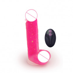 thea - remote control wiggling vibrating dildo 6.5 inch