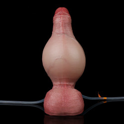 thick realistic dildo inflatable ejaculating butt plug - small glans lifelike silicone anal sex toys