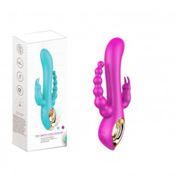 three heads anus vaginal silicone 10-frequency vibrator