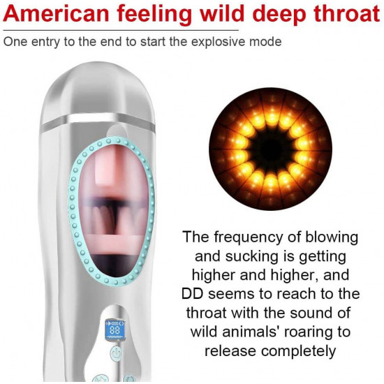 thrusting heating deep throat rotation vibration sound masturbator