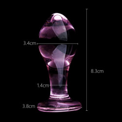 transparent crystal glass pink anal plug for masturbation