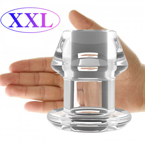 transparent tpe hollow butt plug for sm fun