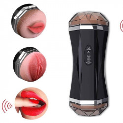 vagina mouth oral masturbator vibrating realistic pussy