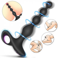 vibrating anal beads butt plug - 8-inch dildo anal plug sex toys for men women