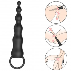 vibrating anal beads butt plug - finger protate massager sex toy for men women