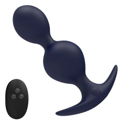 vibrating anal plug prostate massager - remoter control dual anal beads sex toys for men women