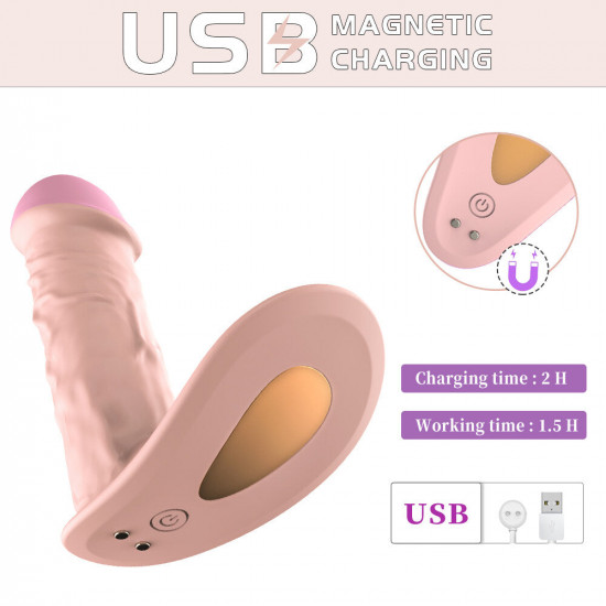 wearing dildo thrusting piston invisible heating wireless vibrator