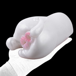 white pig pocket pussy masturbation cup - vibrating bullet penis masssage sex toy for men