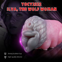wolf beauty pocket pussy male masturbator - fantasy silicone penis blowjob sex toys for men