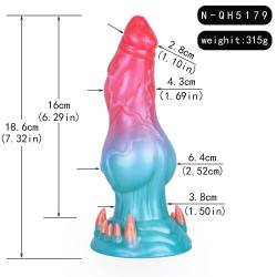 wolf cock studded 7 inch knot dildo