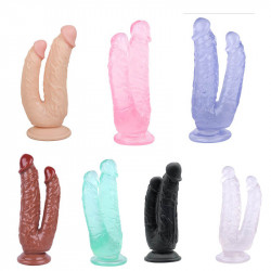 women fucking dildo textured dual-headed sex toy with sucker