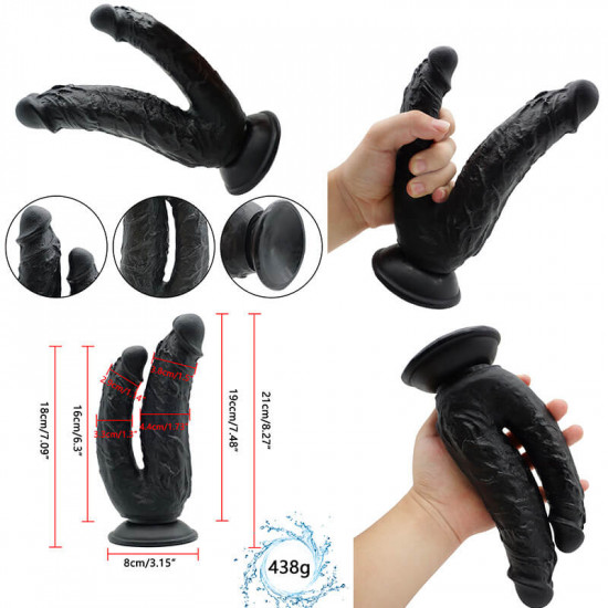 women fucking dildo textured dual-headed sex toy with sucker